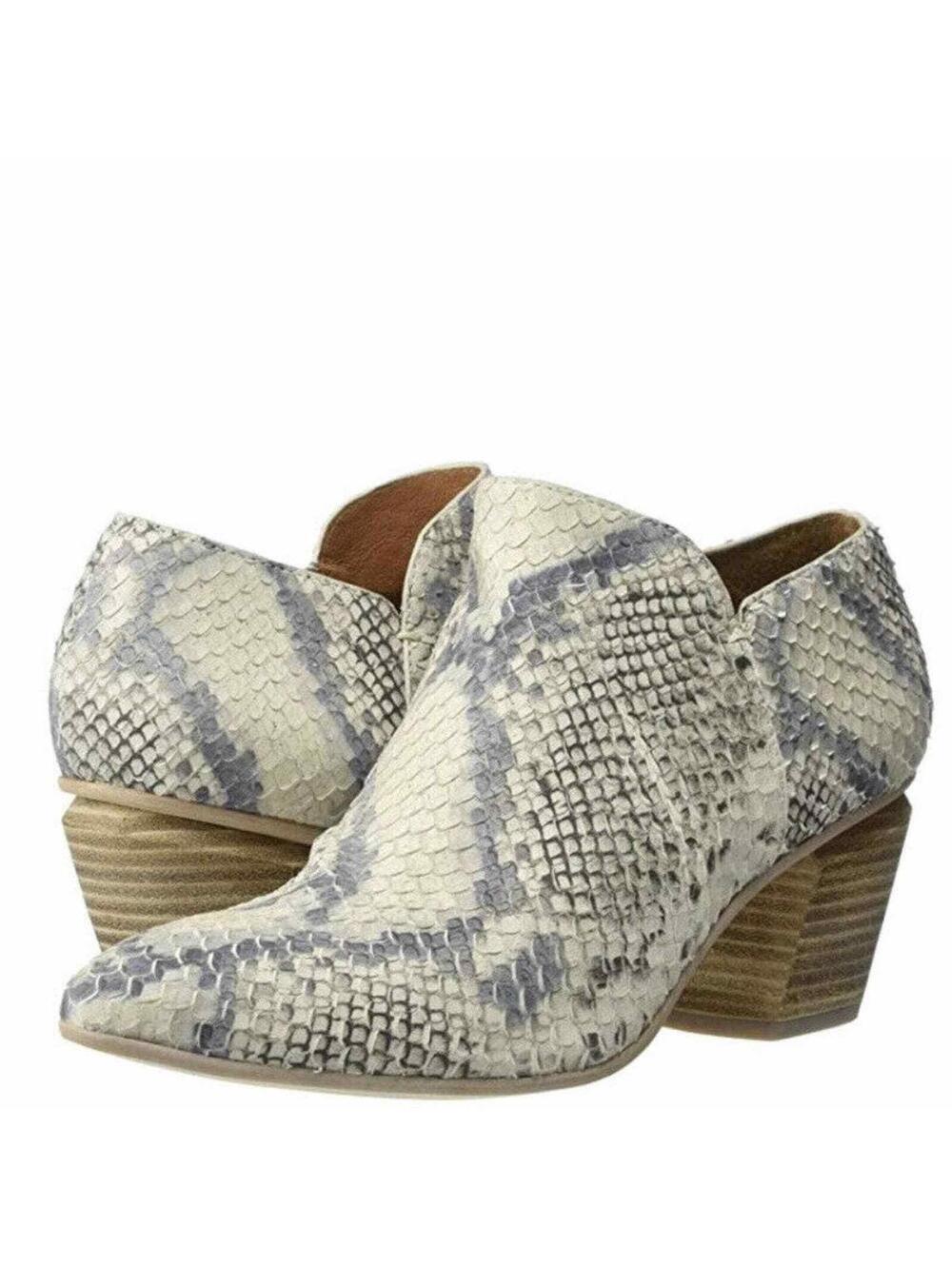 NWT FRANCO SARTO KARSON SNAKESKIN EMBOSSED LEATHER BOOTIE 9